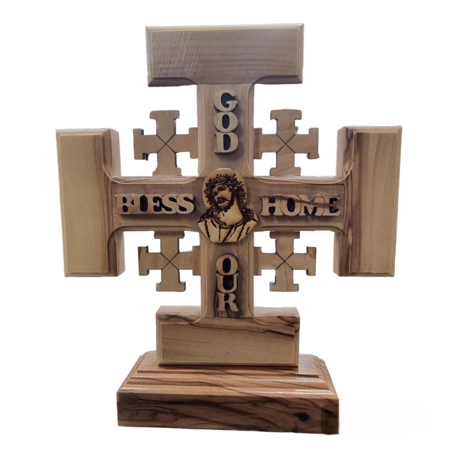 Wooden cross made of olive wood 