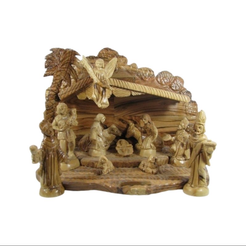 wooden christmas nativity scene​