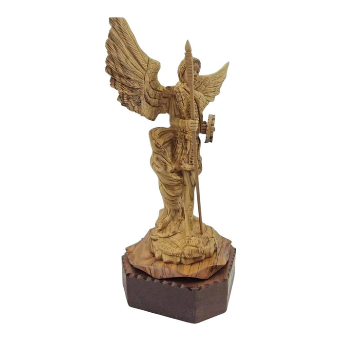 Archangel Raphael Statue - Handcrafted Olive Wood Masterpiece from Bethlehem