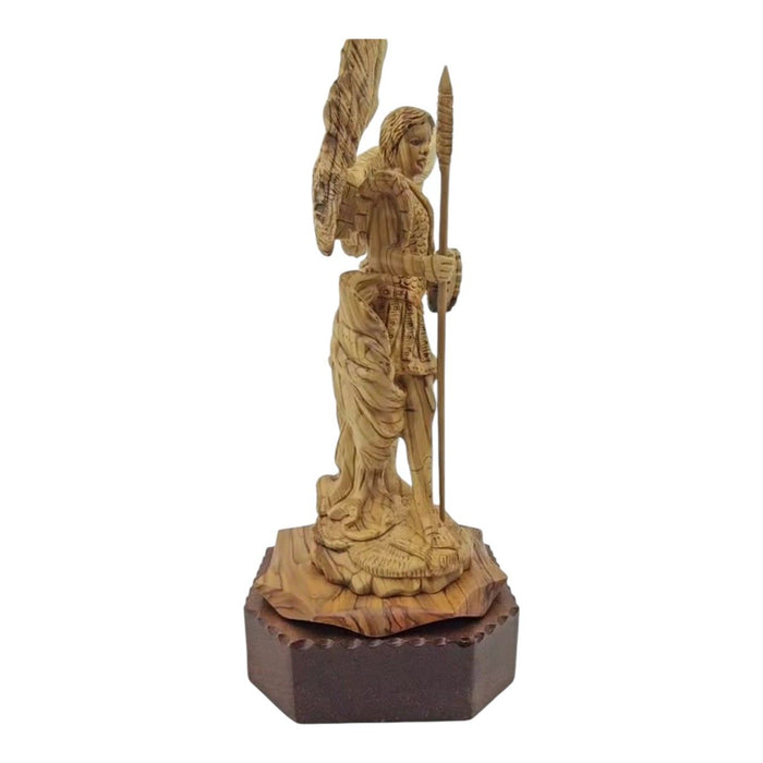 Archangel Raphael Statue - Handcrafted Olive Wood Masterpiece from Bethlehem