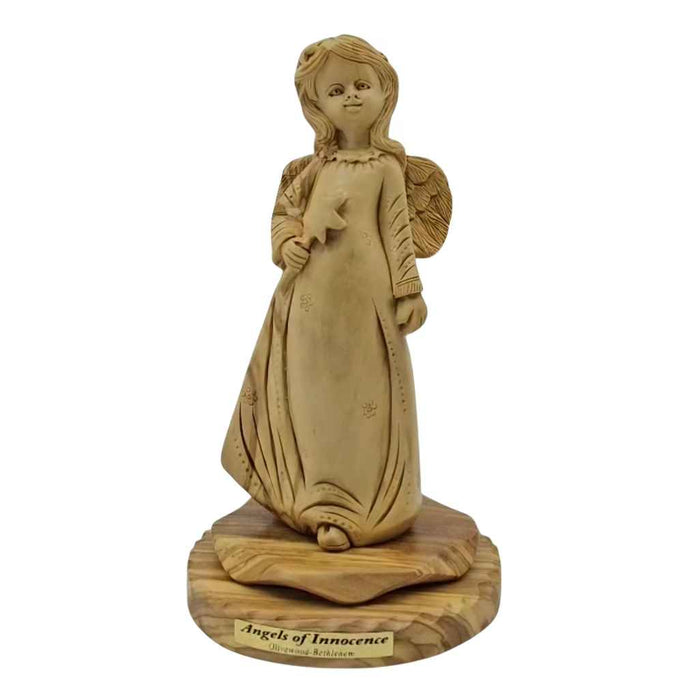 Olive Wood Hand Carved Angel of Innocence: A Timeless Symbol of Purity