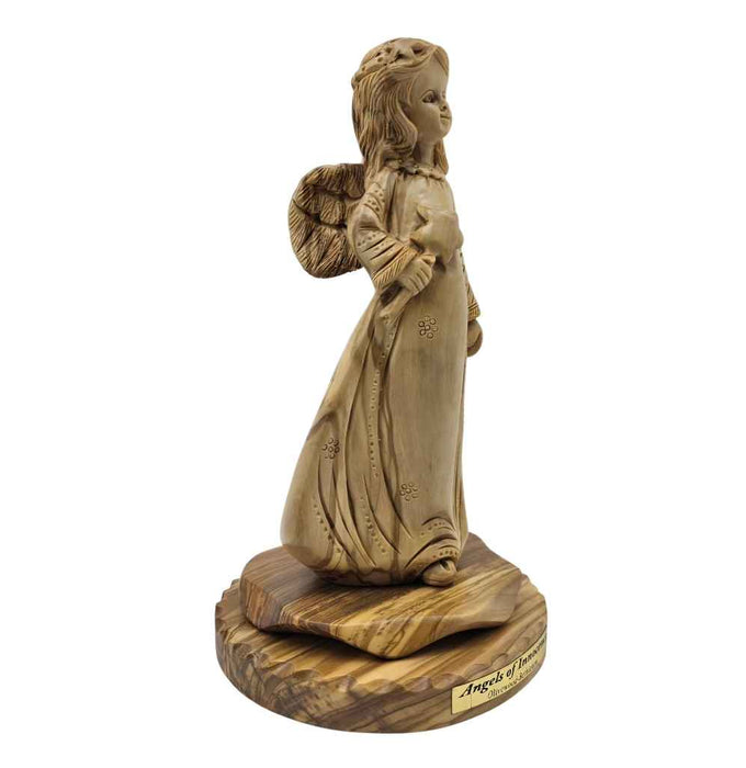 Olive Wood Hand Carved Angel of Innocence: A Timeless Symbol of Purity