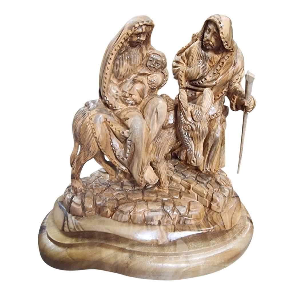 Olive Wood Hand Carved Flight in to Egypt