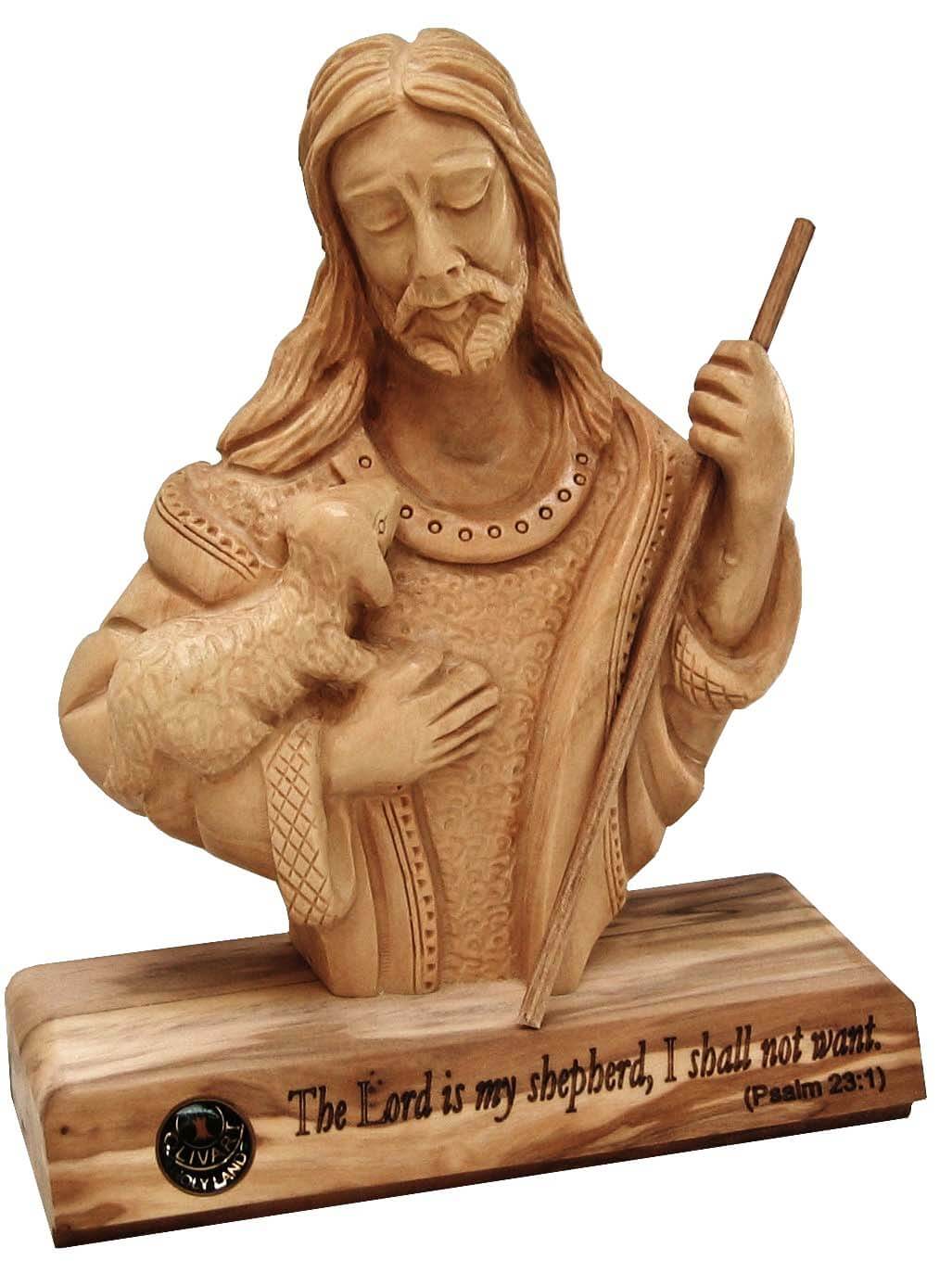 Find Peace with the Lord: Hand-Carved Good Shepherd Statue