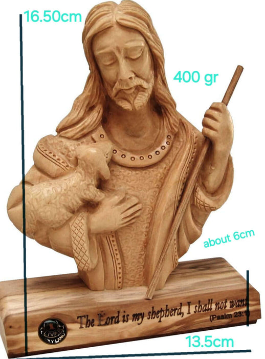 Find Peace with the Lord: Hand-Carved Statue of the Jesus, the Good Shepherd