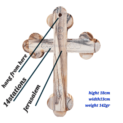 18cm Handcrafted Olive Wood Wall Crucifix from the b\ck