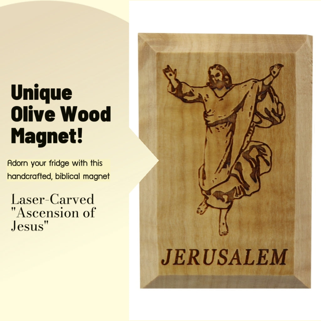 Ascension Journey: Laser-Carved Olive Wood Magnet