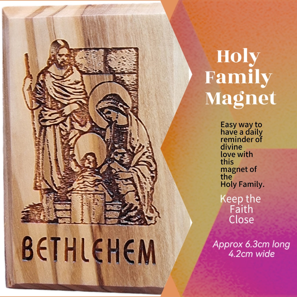 Bethlehem Heilige Familie Olivenholz Magnet