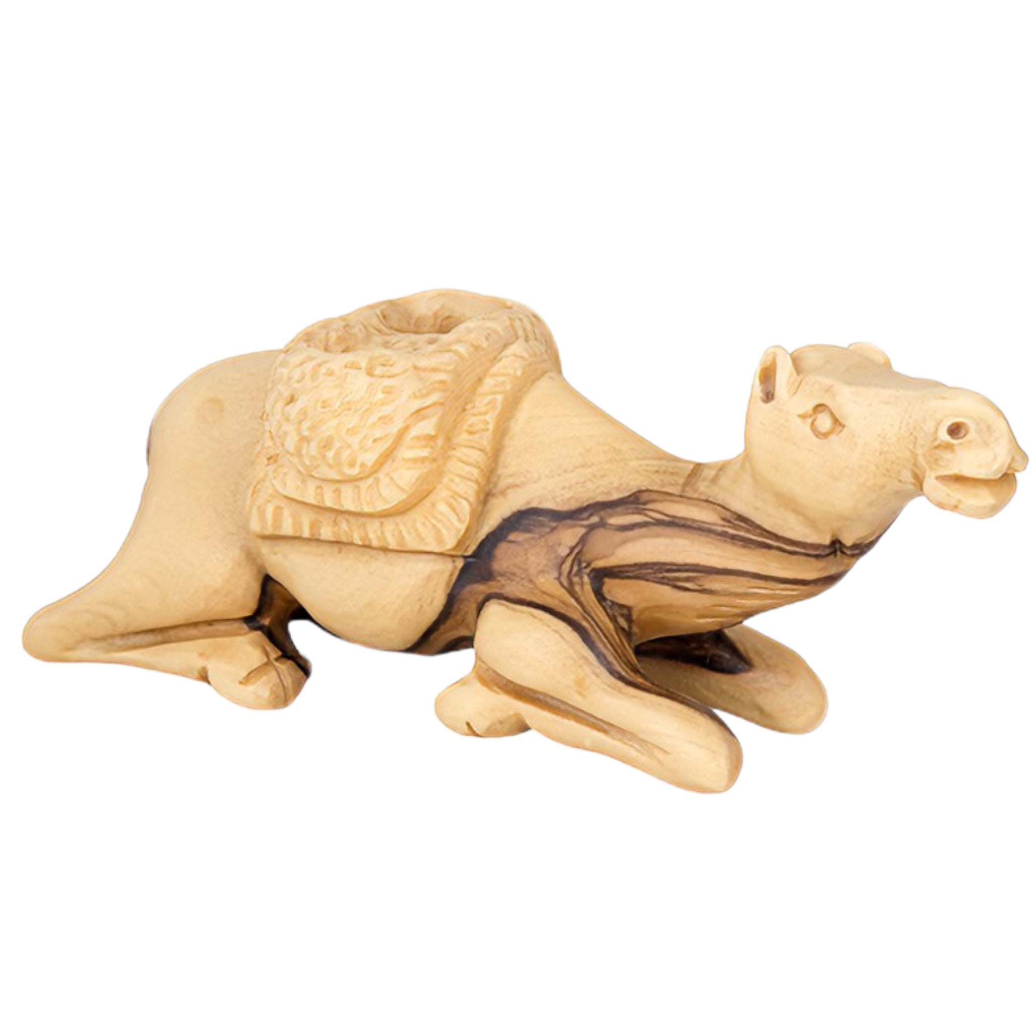 Resting in Grace: An Olive Wood Kneeling Camel