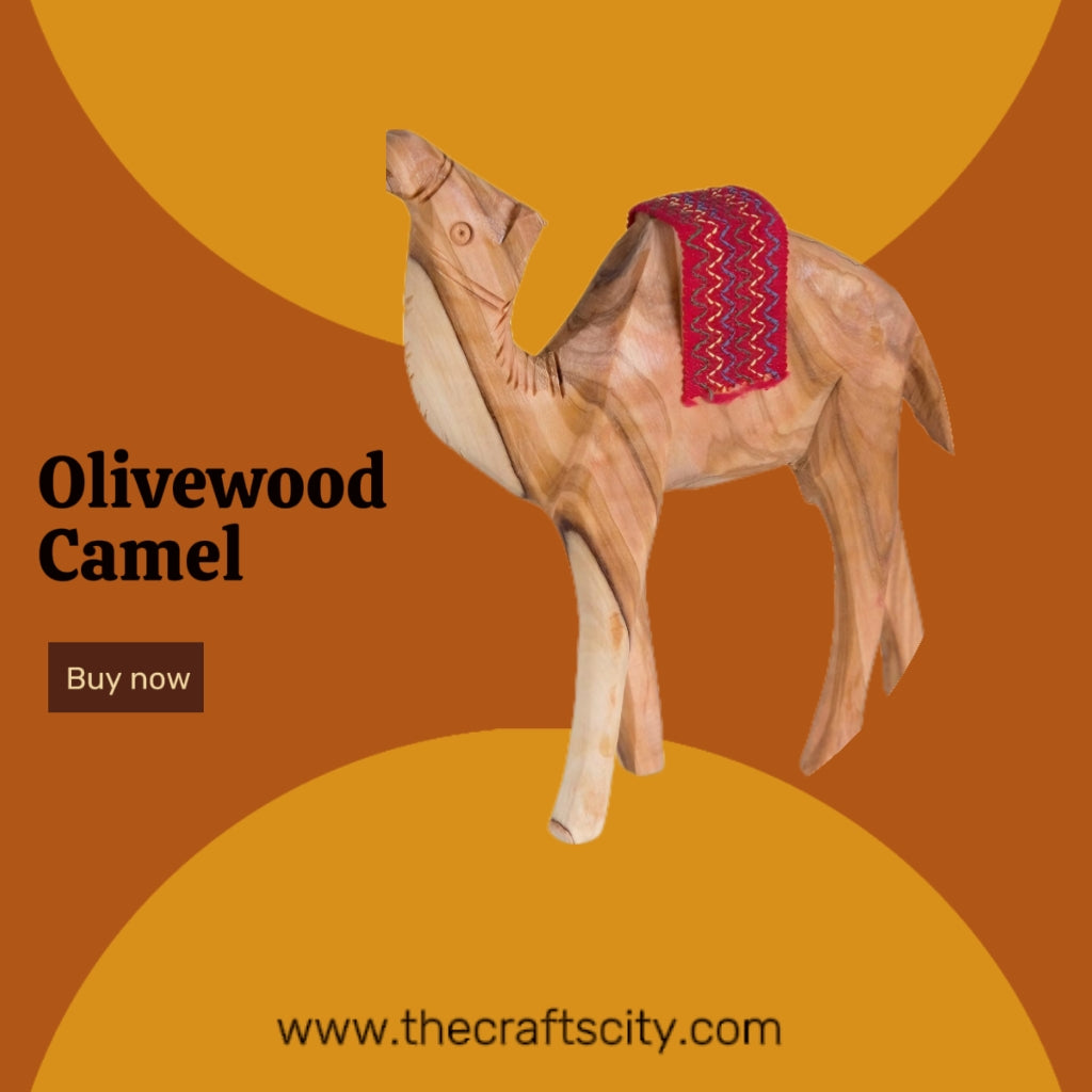 Desert Jewel: A Red-Hued Olivewood Camel