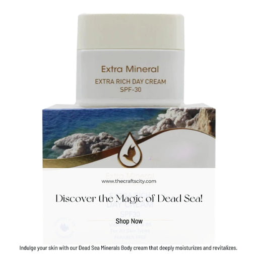 Dead Sea Cream placed on the top of its packaging 