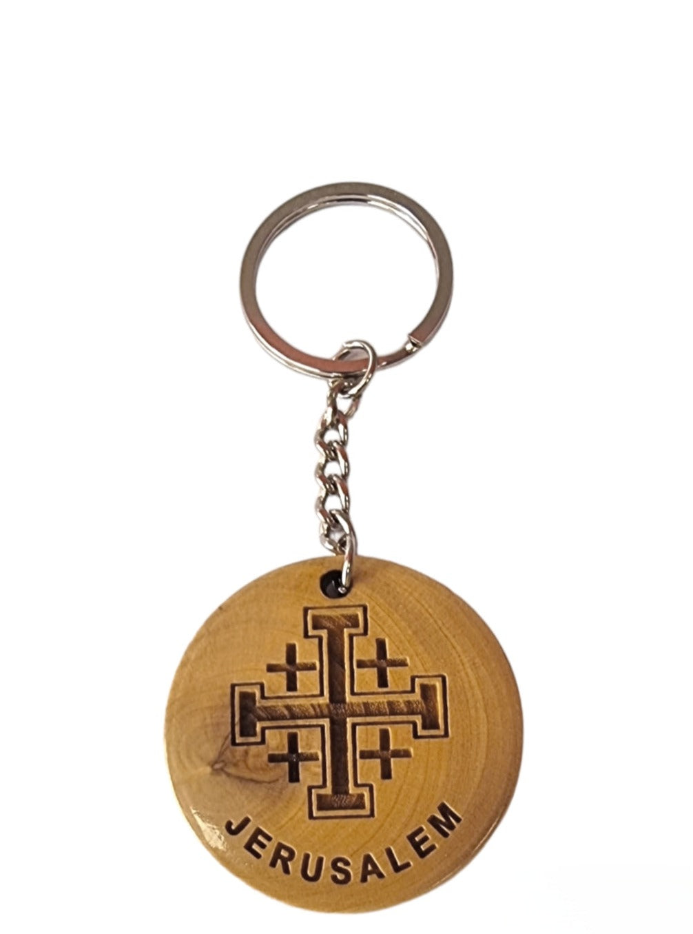 Carry Faith With You  ,  Olivewood Jerusalem Cross Keychain