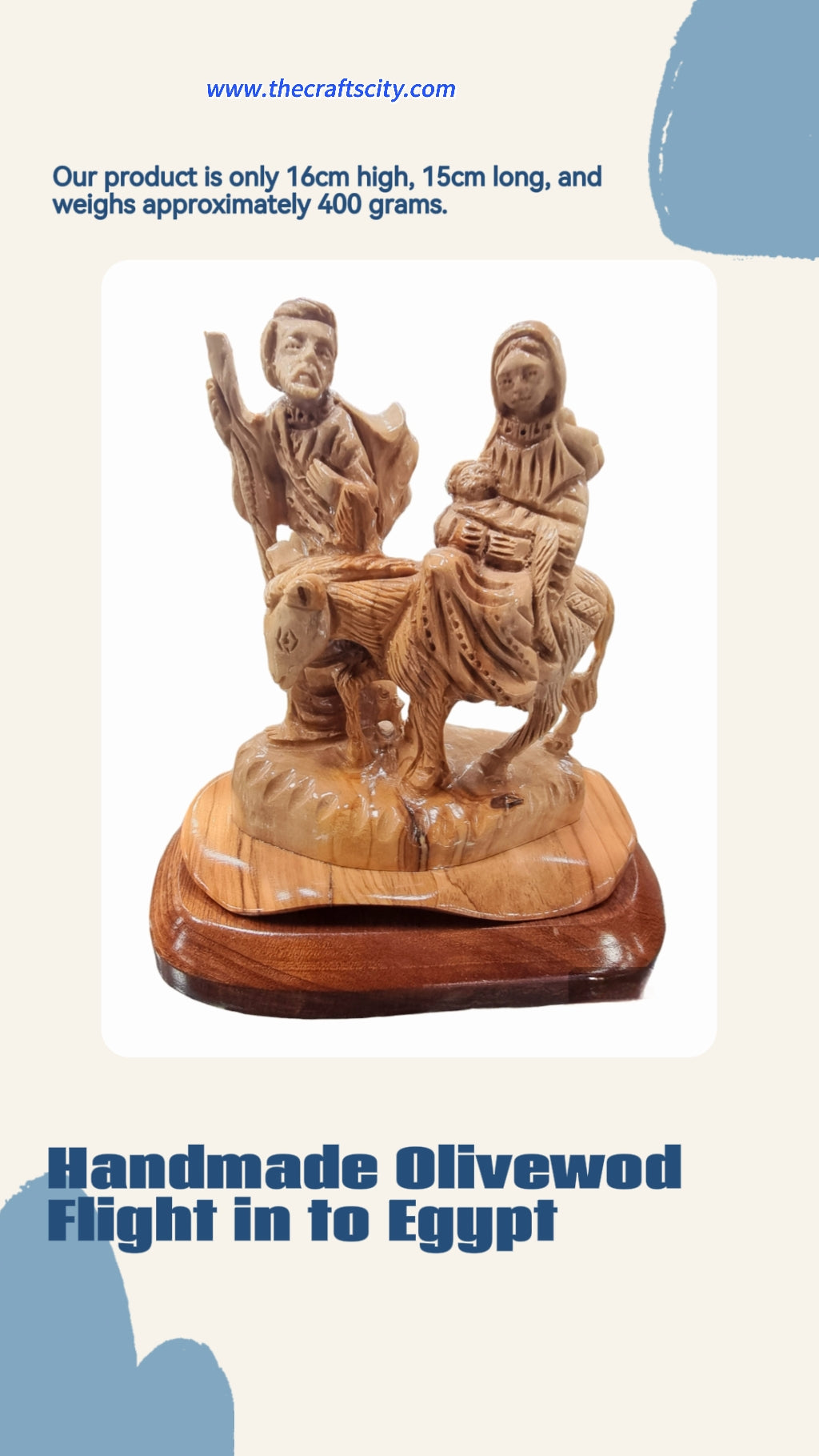 Handmade Holy Land Artwork: Flight to Egypt