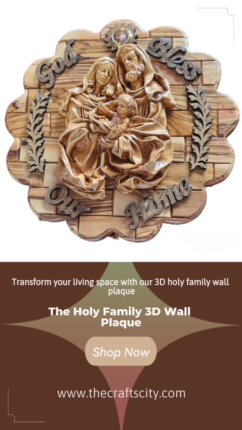 The Holy Family” 3D Wall Plaque