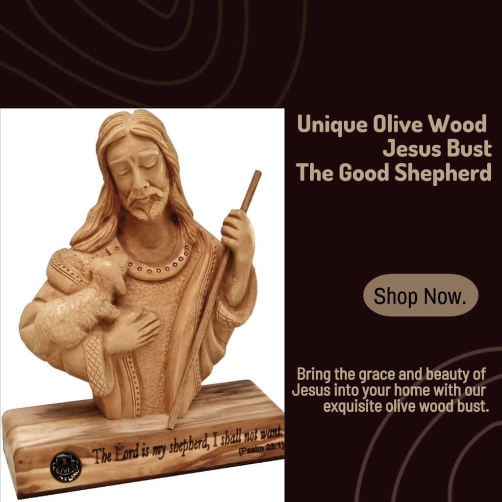 Find Peace with the Lord: Hand-Carved Good Shepherd Statue