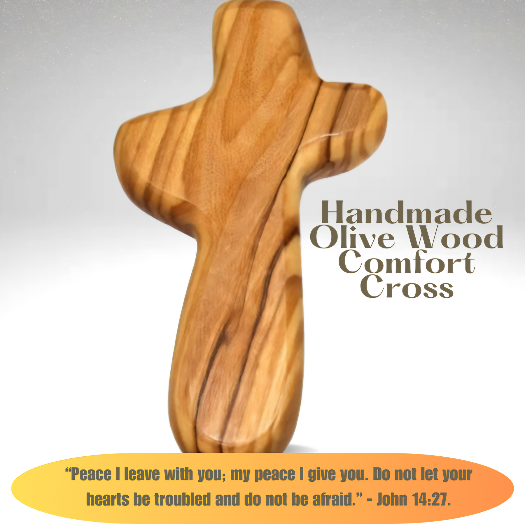 10.5 CM Handmade Olive Wood Comfort Cross