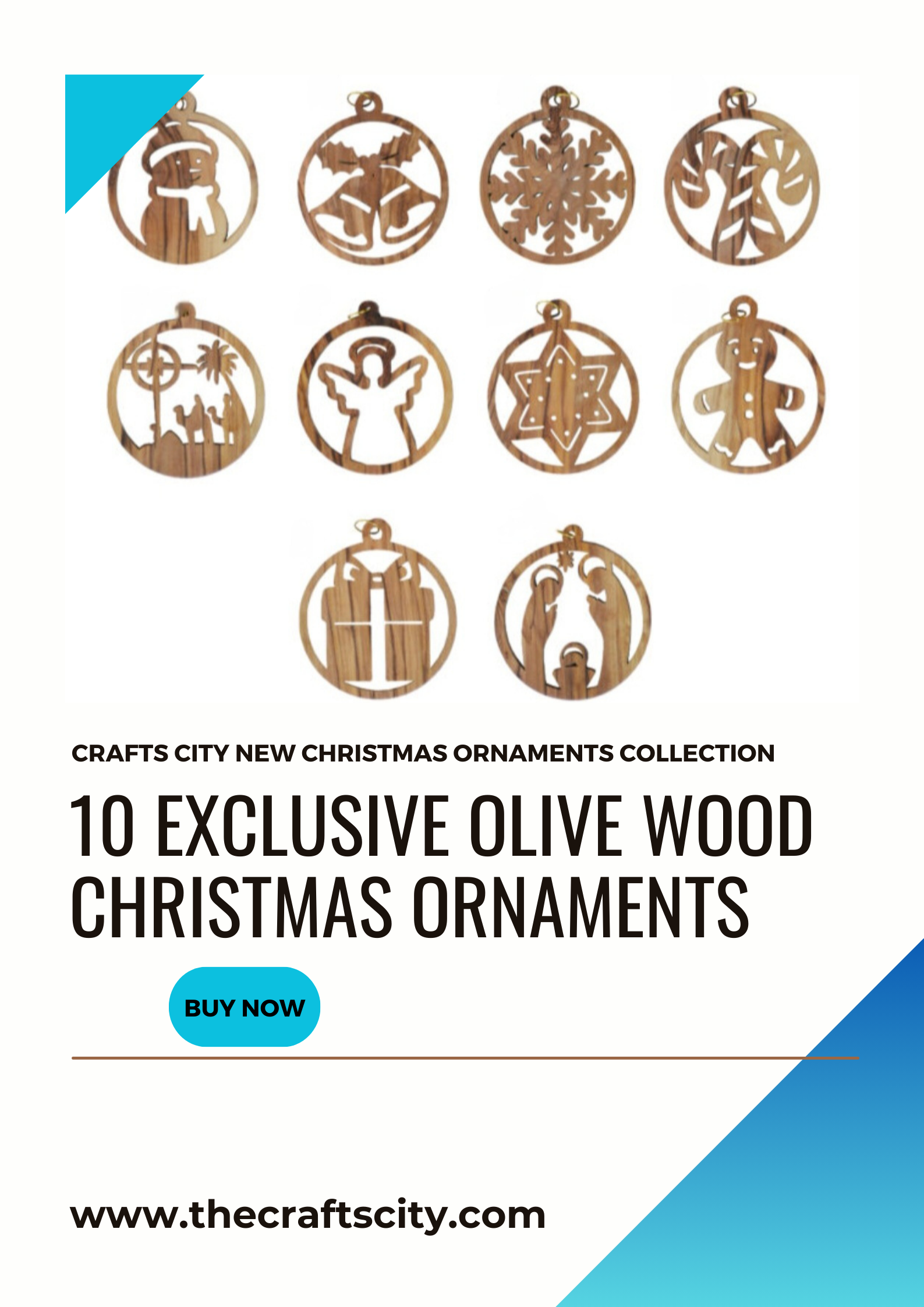 Christmas Magic in Olive Wood: 10 Limited Edition Ornaments