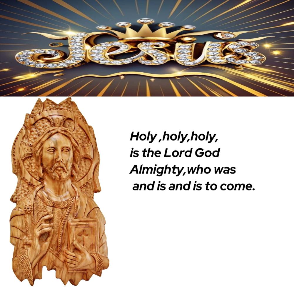 Hand-Carved Olive Wood Statue of Jesus