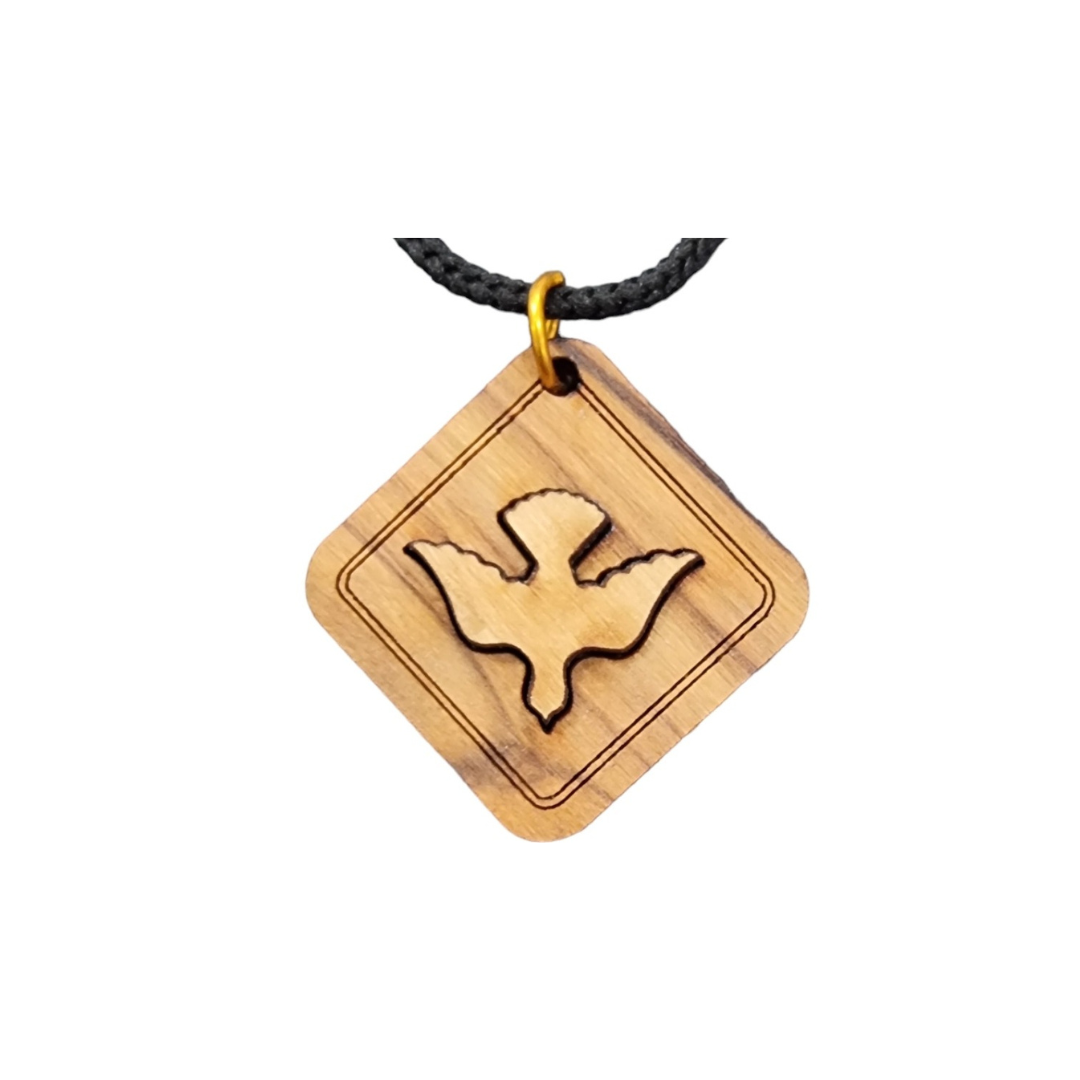 Holy Spirit Dove Pendant made from Olive Wood