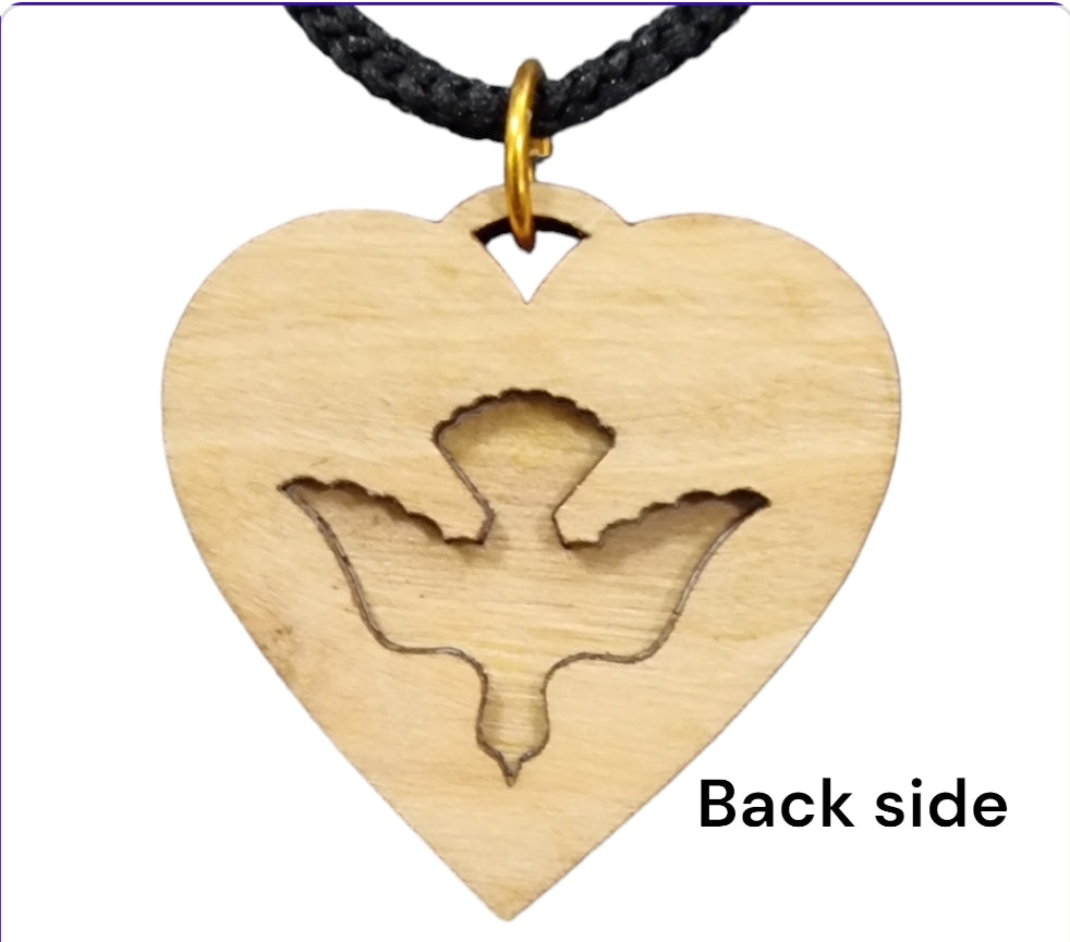 Holy Spirit Dove Pendant made from Olive Wood