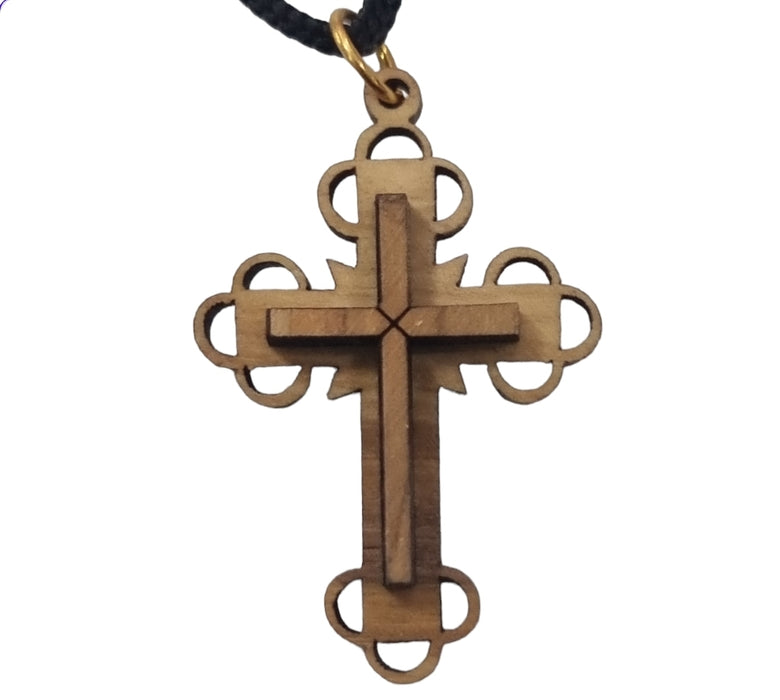 Natural Olive Wood Jewelry Pendant  or wooden cross necklace​
