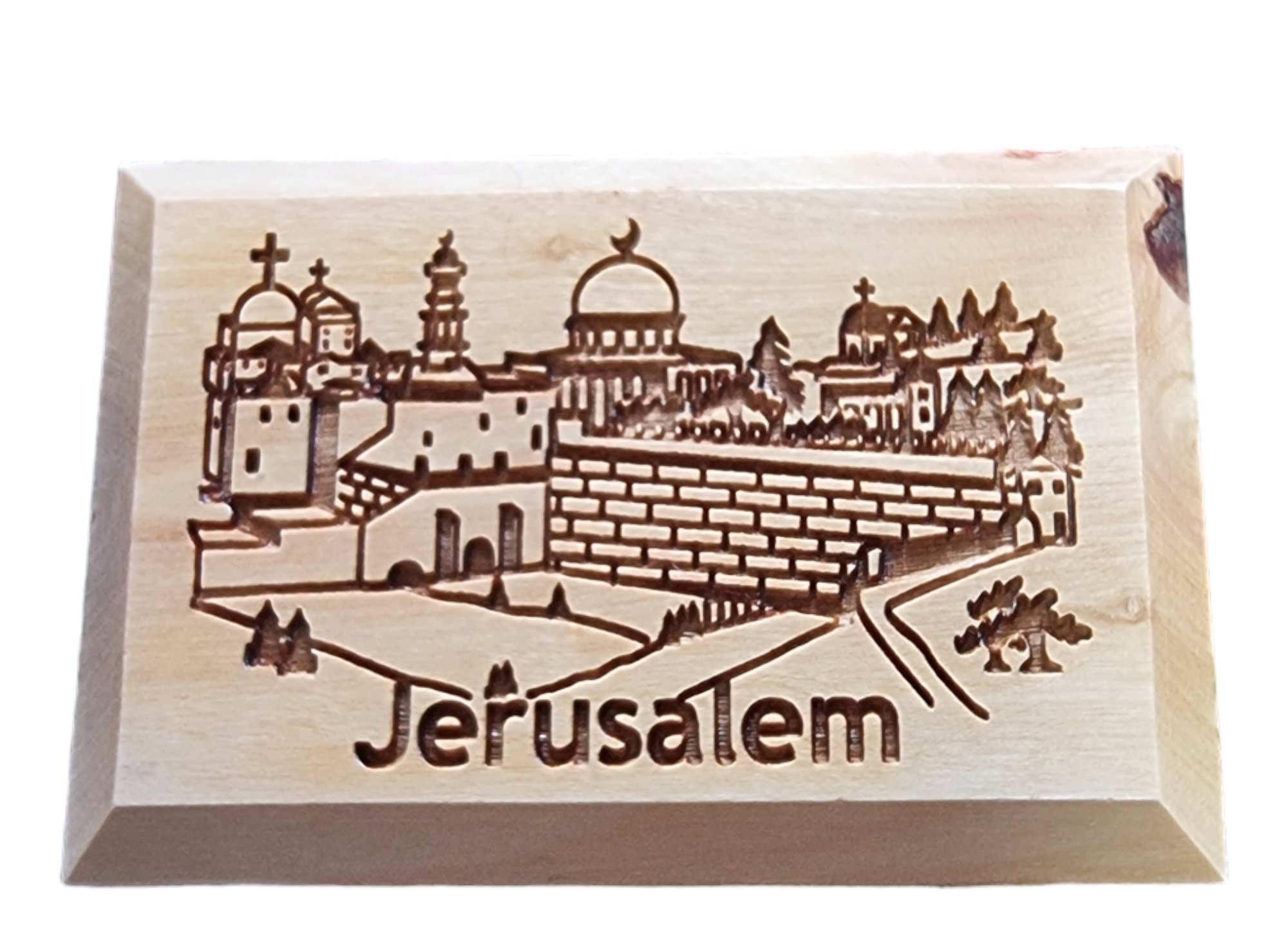 Mantenga cerca a Jerusalén: Imán Olivewood