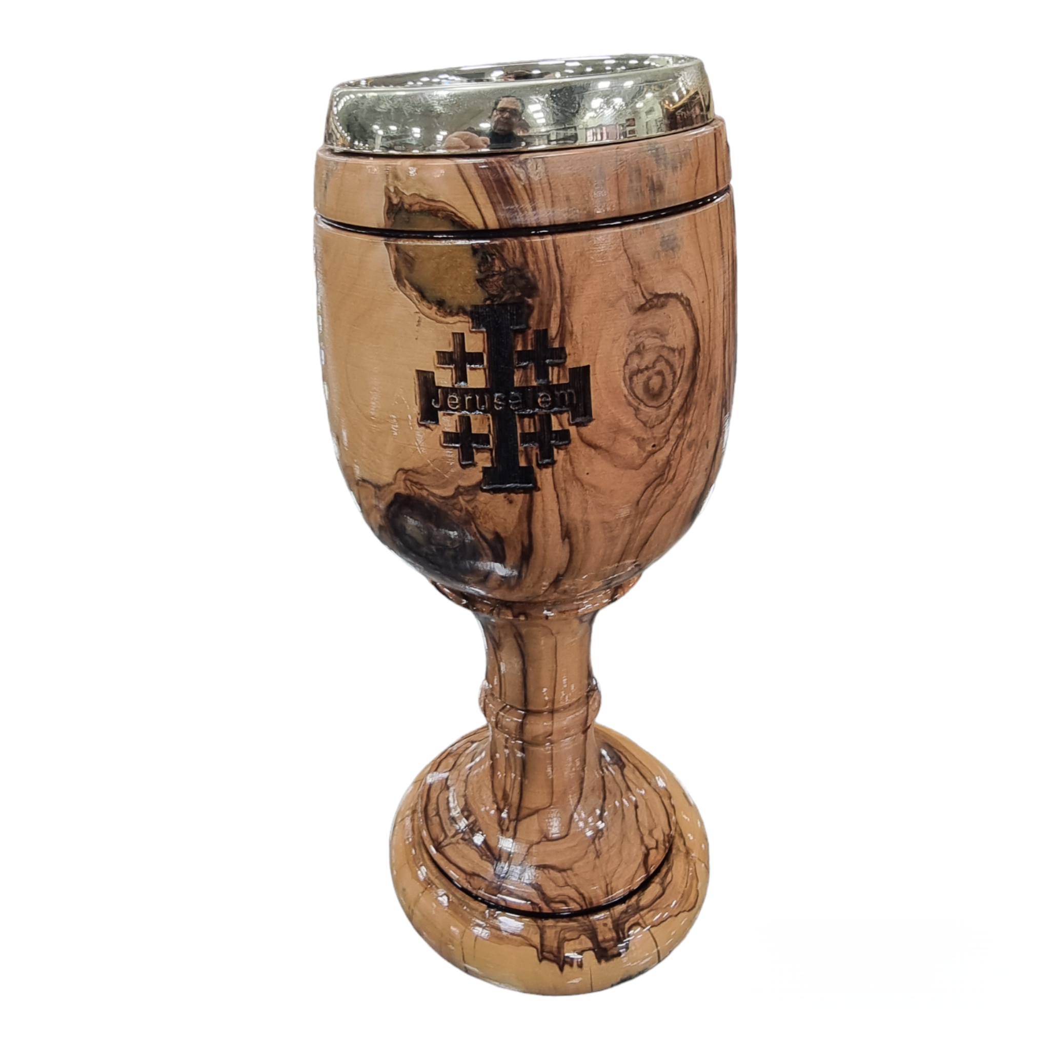 Handcrafted Holy Land Olivewood Chalice - The Last Supper (20.5 cm)