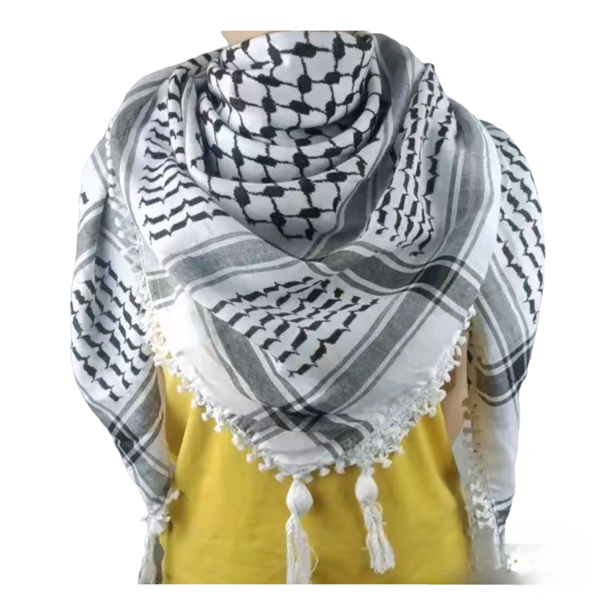 Orgulho palestino preto e branco Keffiyeh