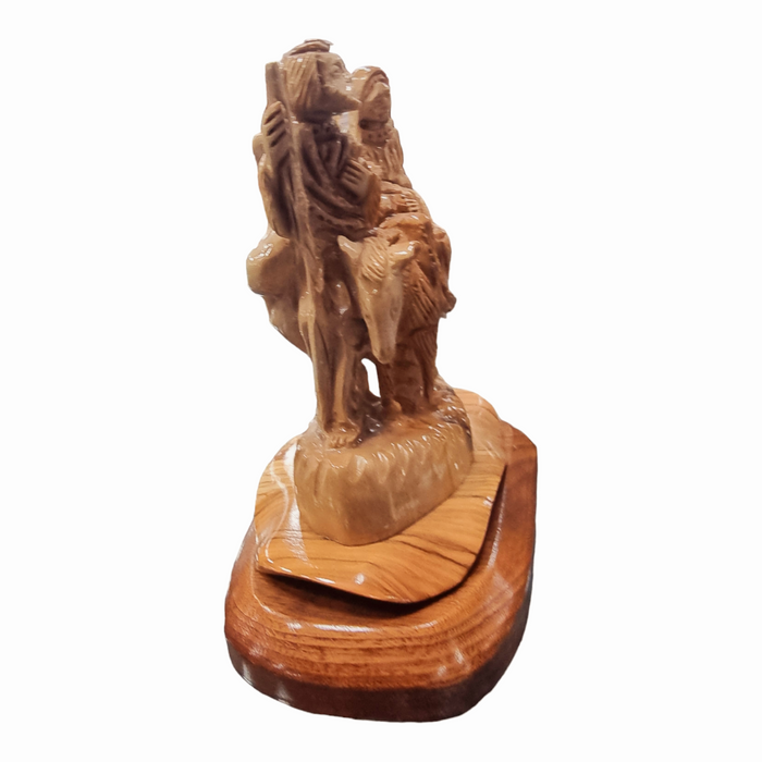 Handmade Wood Carving of The Holy Family's Flight to Egypt