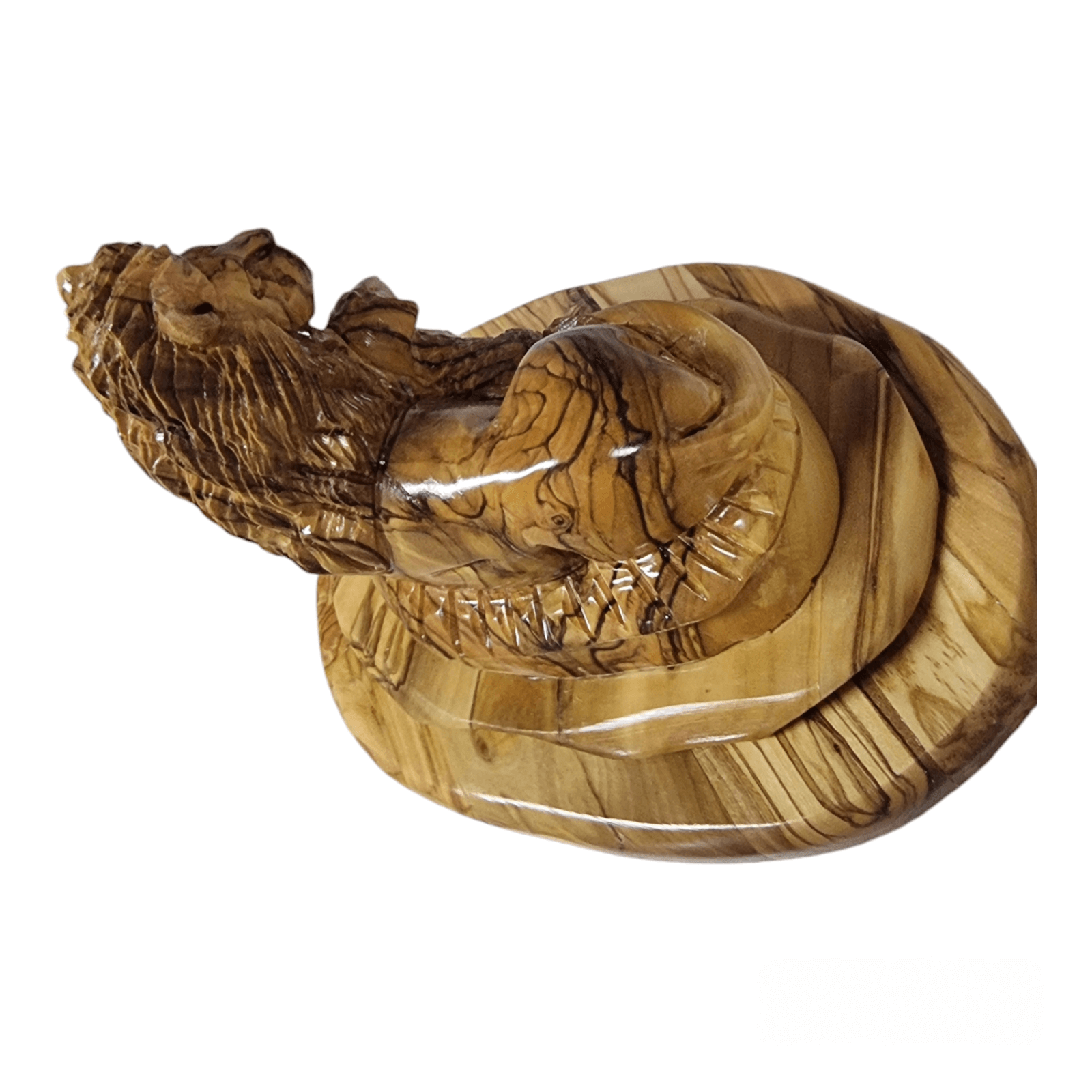 Symbol of Harmony: Hand-Carved Olive Wood Lion and Lamb Statue