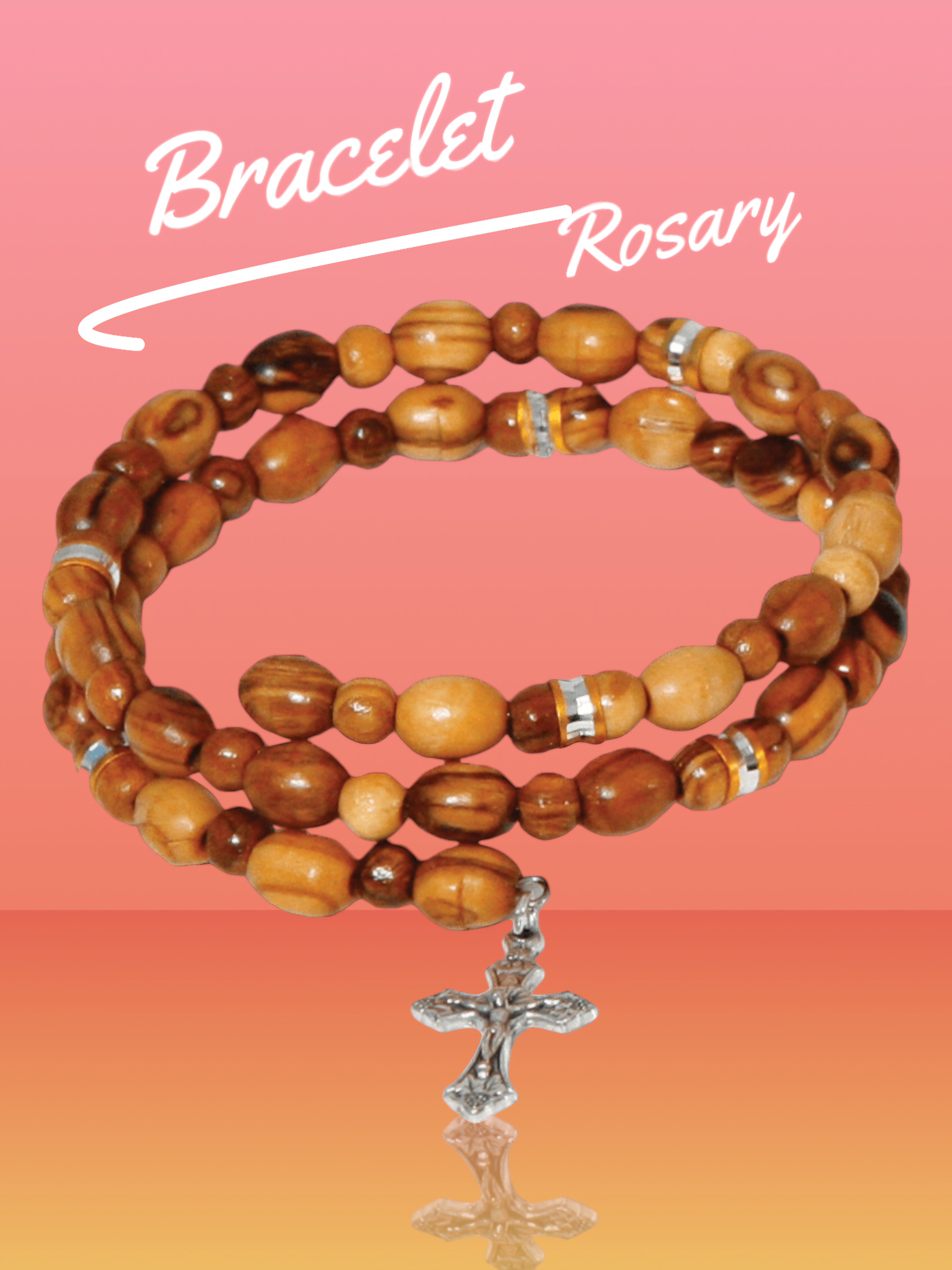 7.5 cm Handmade Olive Wood Bracelet Rosary