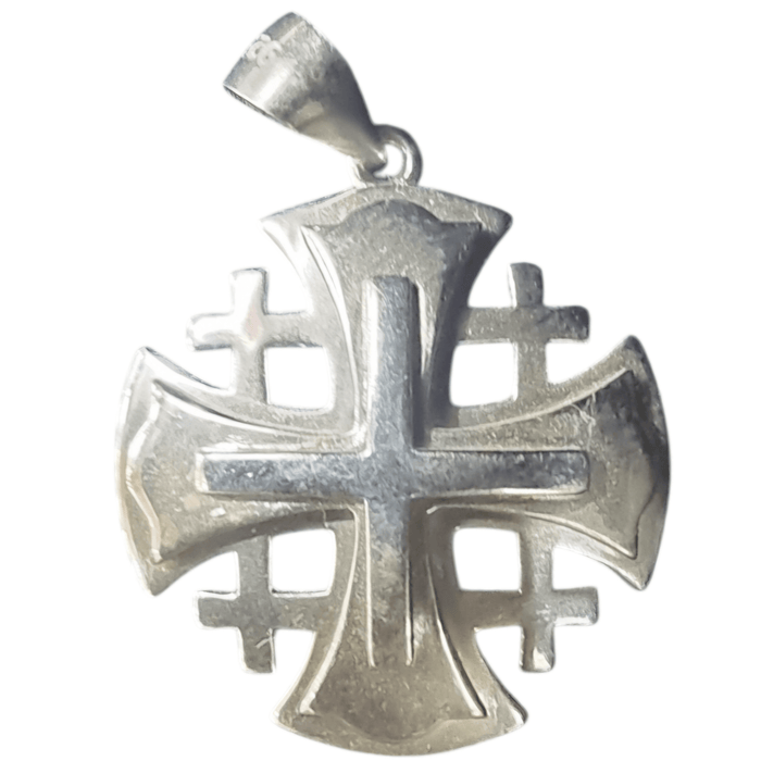 Three-Layered Grace:Sterling Silver Jerusalem Cross, A Symbol of Devotion