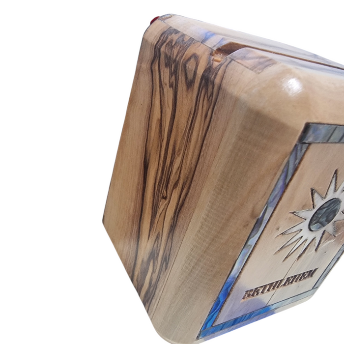 Bethlehem Olive Wood & Mother of Pearl Rosary Box