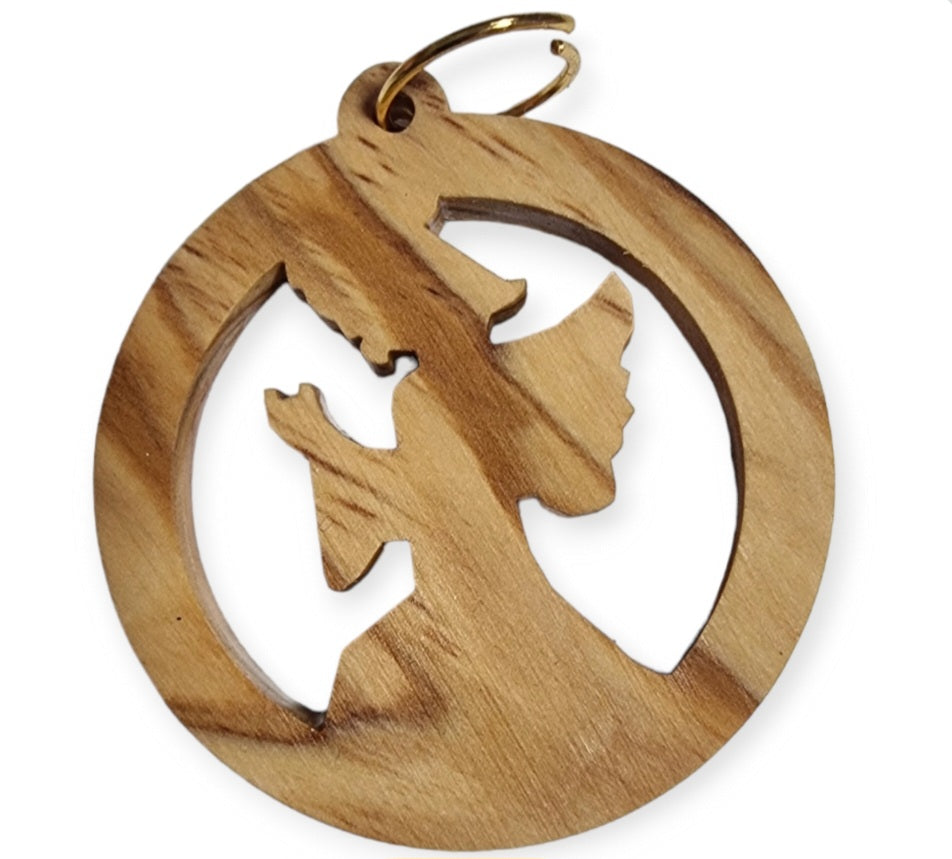 "Divine Olive Wood Christmas Treasures: Set of 10 Ornaments