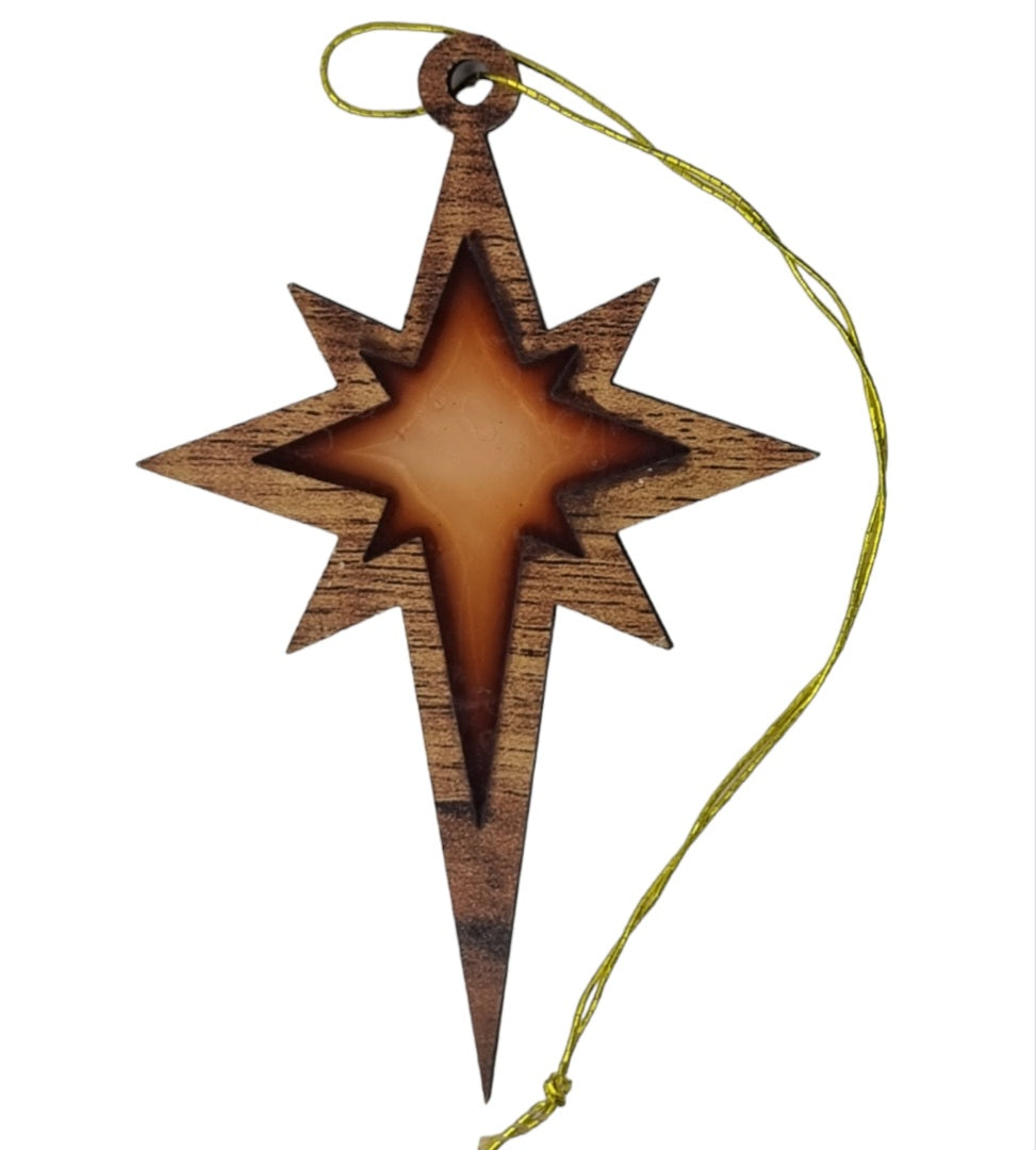 Crafts City Exclusive: Veneer Wood and Resin 12 Christmas Tree Ornaments