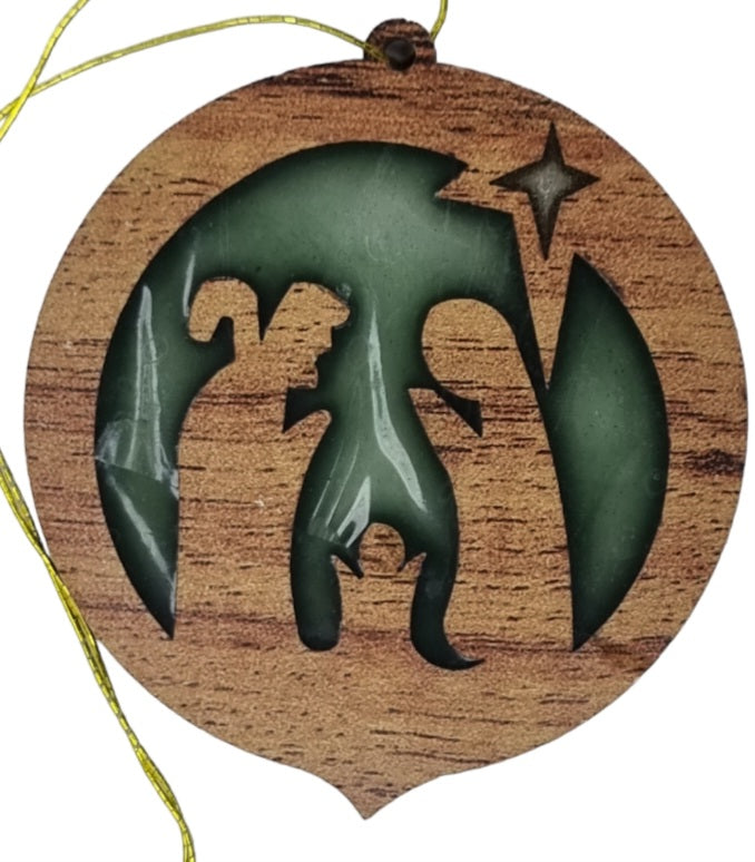 Crafts City Exclusive: Veneer Wood and Resin 12 Christmas Tree Ornaments