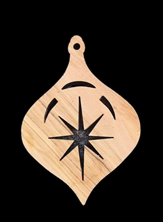 Crafts City Elegance: Limited Edition 20 Laser-Cut Olive Wood Christmas Ornaments Collection"