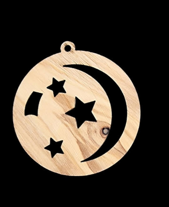 Crafts City Elegance: Limited Edition 20 Laser-Cut Olive Wood Christmas Ornaments Collection"