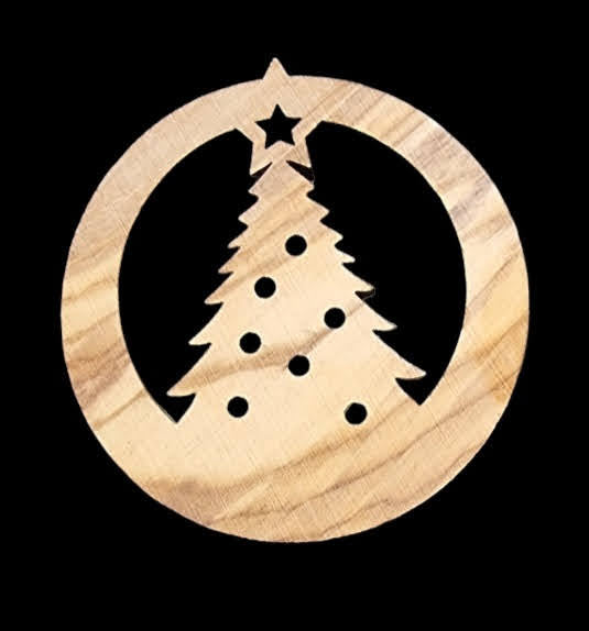 Crafts City Elegance: Limited Edition 20 Laser-Cut Olive Wood Christmas Ornaments Collection"