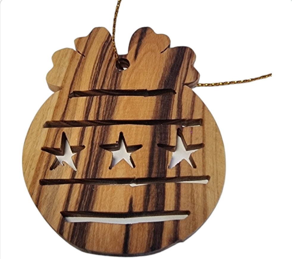 Bethlehem Starburst Olive Wood Christmas Ornament