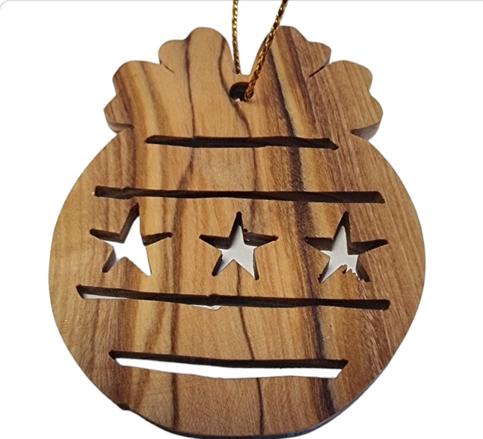 Adorno navideño de madera de olivo Bethlehem Starburst