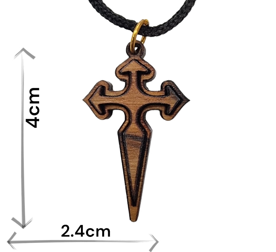 Knights & Pilgrims: St. James' Cross & Sword in Bethlehem Olive Wood