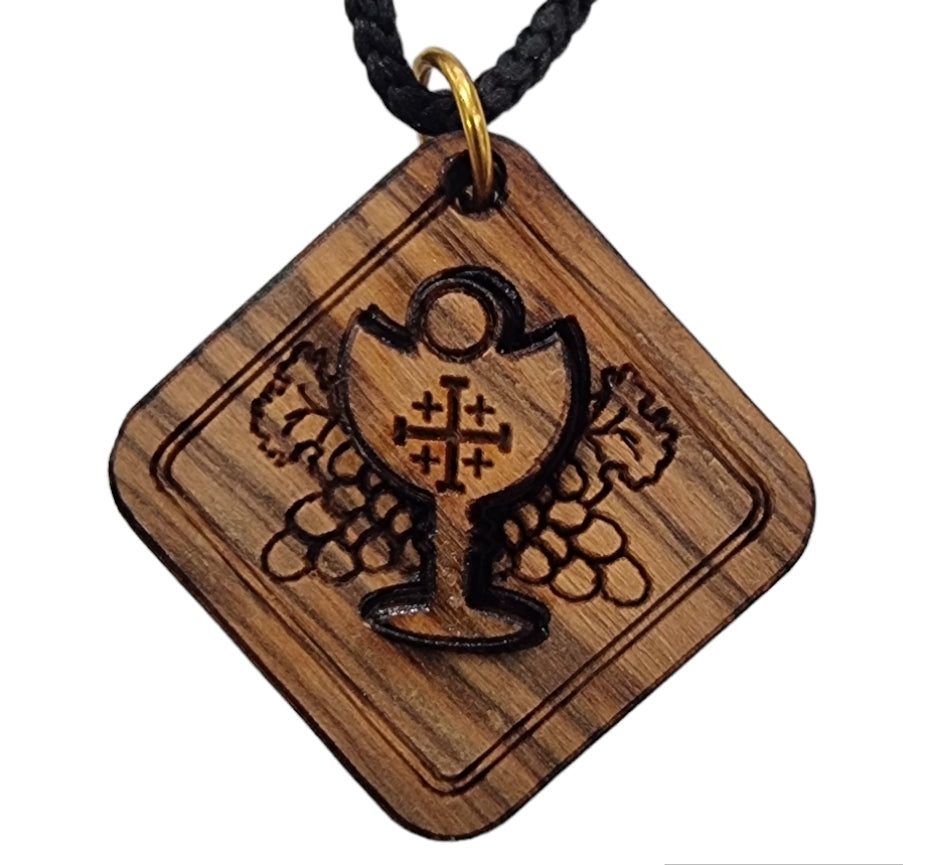 That Catholic Shop - Olive Wood Cross and Dove Necklace