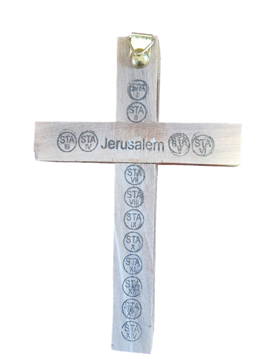 12cm Mother of Pearl and Olive Wood Cross