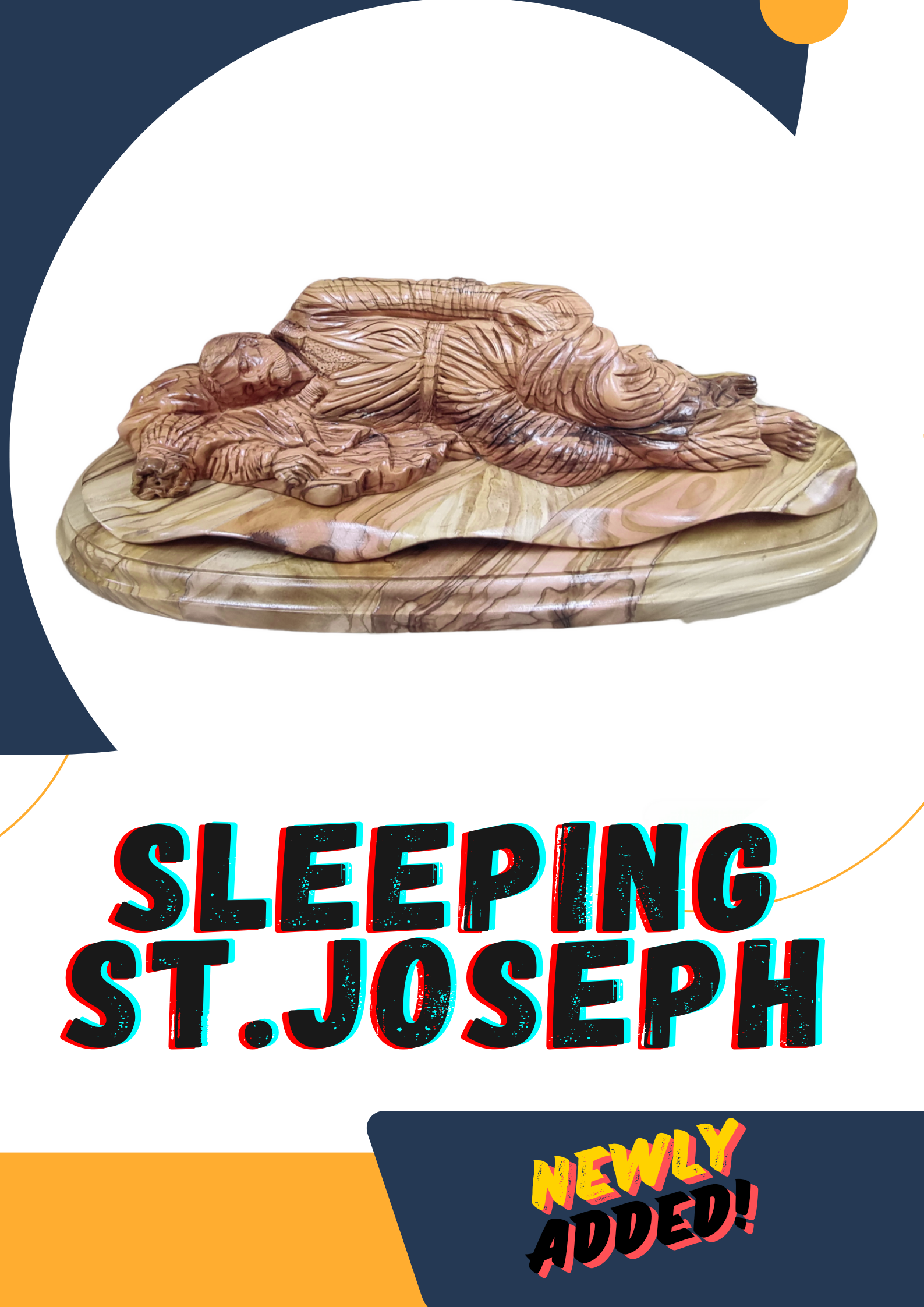 The Protector's Peace: Olive Wood  Hand-Carved Sleeping St. Joseph