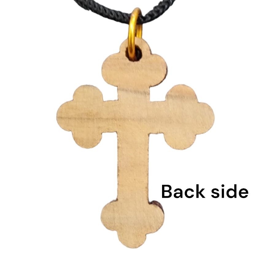 view of Olive Wood Budded Cross Pendant