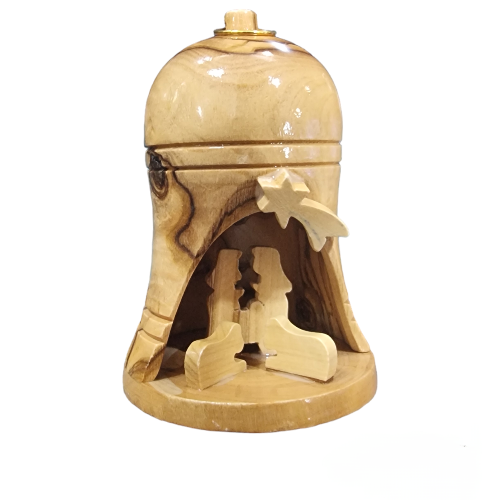 handmade christmas wood ornamnet in shape of bell