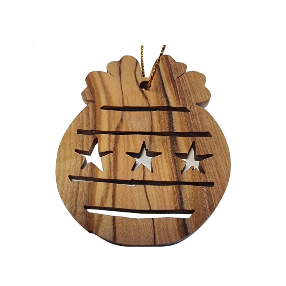 Bethlehem Starburst Olive Wood Christmas Ornament