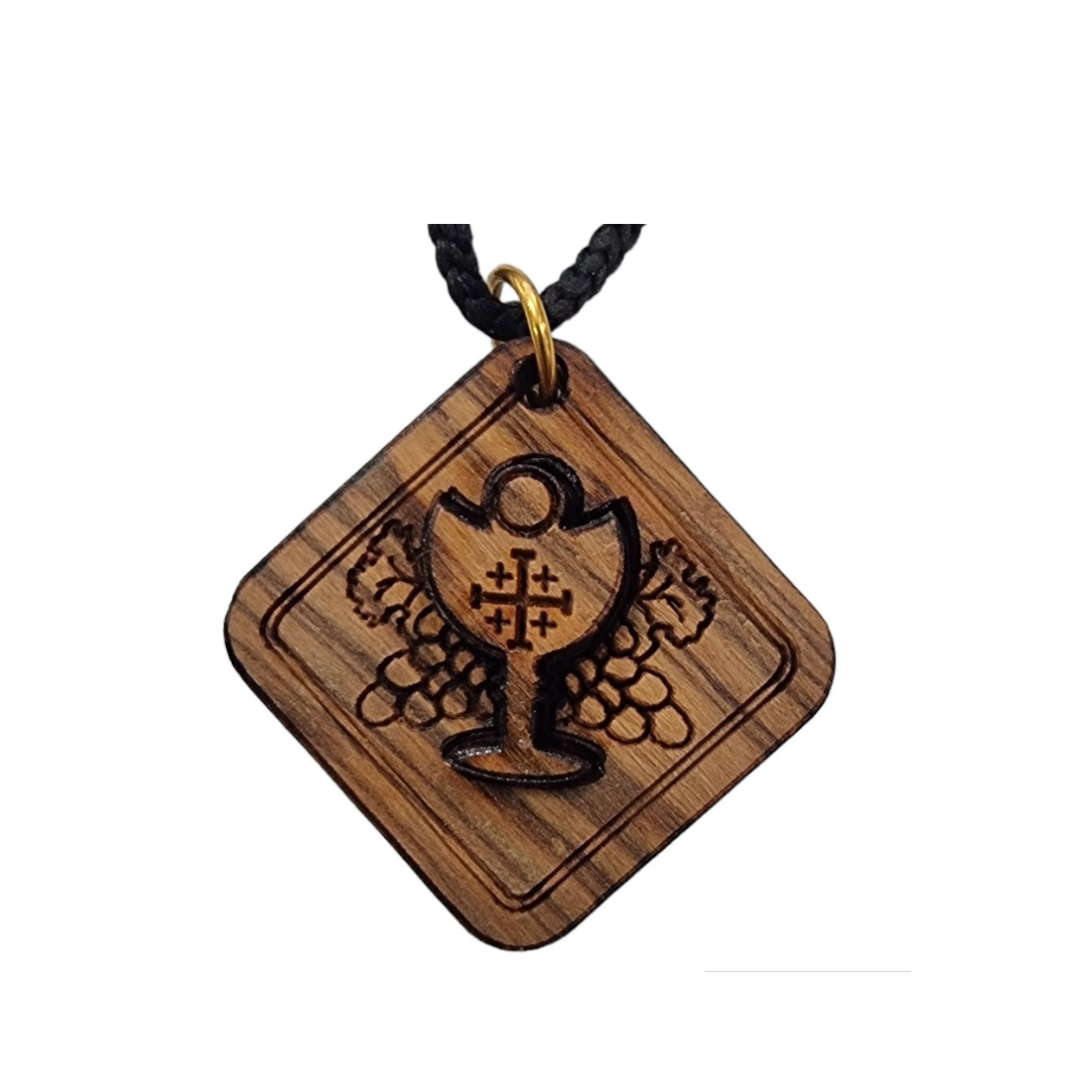 Olive Wood Jerusalem Cross Necklace