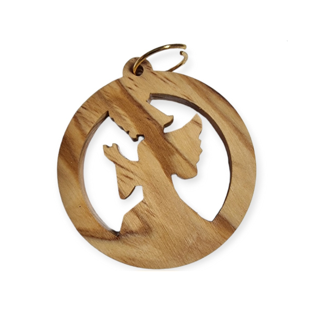 "Divine Olive Wood Christmas Treasures: Set of 10 Ornaments